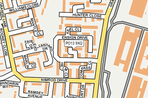 PO13 9XQ map - OS OpenMap – Local (Ordnance Survey)