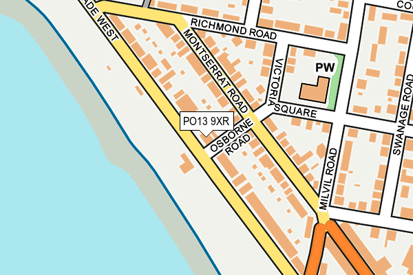 PO13 9XR map - OS OpenMap – Local (Ordnance Survey)