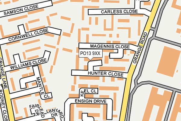 PO13 9XX map - OS OpenMap – Local (Ordnance Survey)