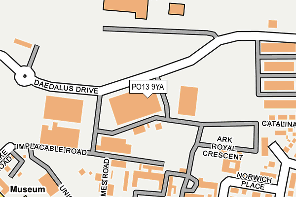 PO13 9YA map - OS OpenMap – Local (Ordnance Survey)
