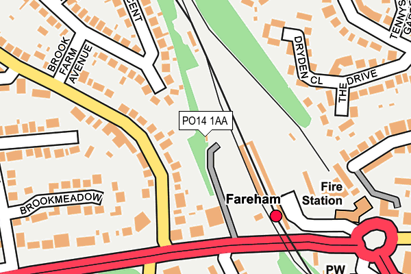 PO14 1AA map - OS OpenMap – Local (Ordnance Survey)