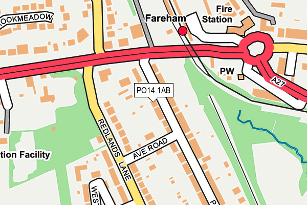 PO14 1AB map - OS OpenMap – Local (Ordnance Survey)