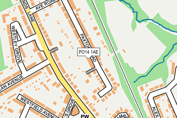 PO14 1AE map - OS OpenMap – Local (Ordnance Survey)