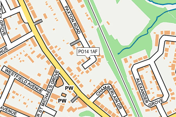 PO14 1AF map - OS OpenMap – Local (Ordnance Survey)