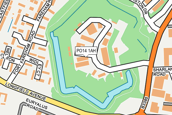 PO14 1AH map - OS OpenMap – Local (Ordnance Survey)