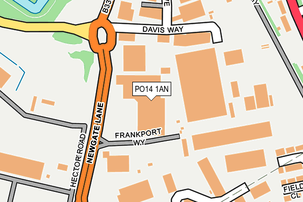 PO14 1AN map - OS OpenMap – Local (Ordnance Survey)
