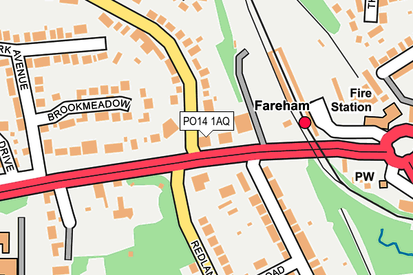 PO14 1AQ map - OS OpenMap – Local (Ordnance Survey)