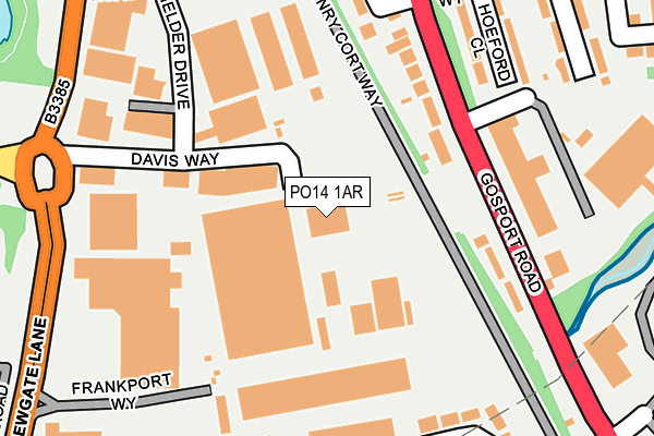 PO14 1AR map - OS OpenMap – Local (Ordnance Survey)