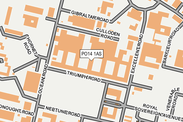 PO14 1AS map - OS OpenMap – Local (Ordnance Survey)