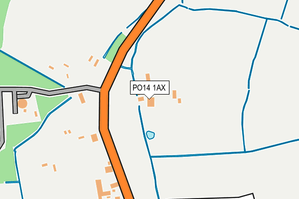 PO14 1AX map - OS OpenMap – Local (Ordnance Survey)