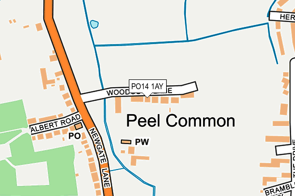 PO14 1AY map - OS OpenMap – Local (Ordnance Survey)