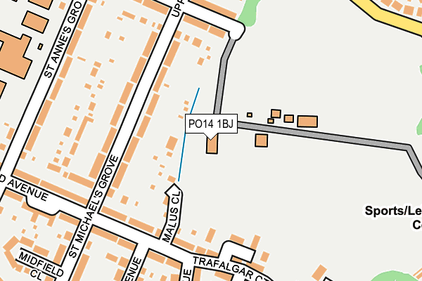 PO14 1BJ map - OS OpenMap – Local (Ordnance Survey)