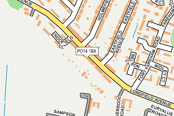 PO14 1BX map - OS OpenMap – Local (Ordnance Survey)