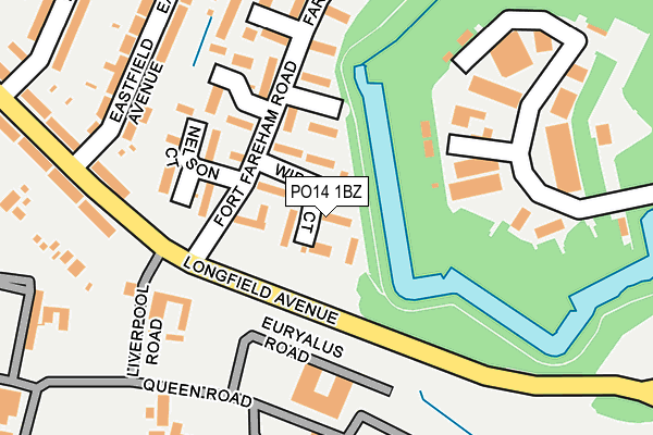 PO14 1BZ map - OS OpenMap – Local (Ordnance Survey)