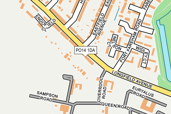 PO14 1DA map - OS OpenMap – Local (Ordnance Survey)