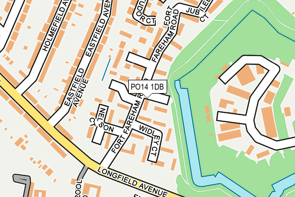 PO14 1DB map - OS OpenMap – Local (Ordnance Survey)
