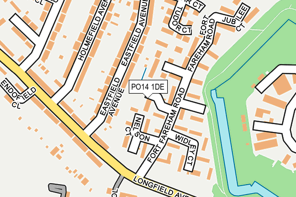 PO14 1DE map - OS OpenMap – Local (Ordnance Survey)