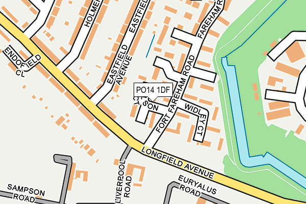 PO14 1DF map - OS OpenMap – Local (Ordnance Survey)