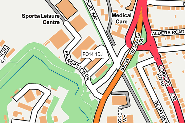 PO14 1DJ map - OS OpenMap – Local (Ordnance Survey)