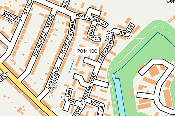 PO14 1DQ map - OS OpenMap – Local (Ordnance Survey)