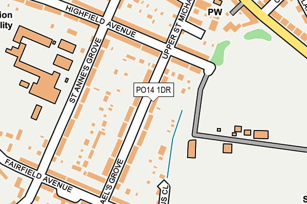 PO14 1DR map - OS OpenMap – Local (Ordnance Survey)