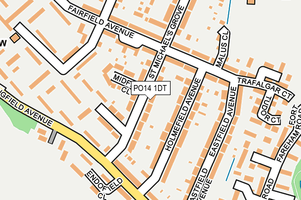 PO14 1DT map - OS OpenMap – Local (Ordnance Survey)