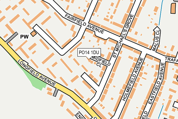 PO14 1DU map - OS OpenMap – Local (Ordnance Survey)