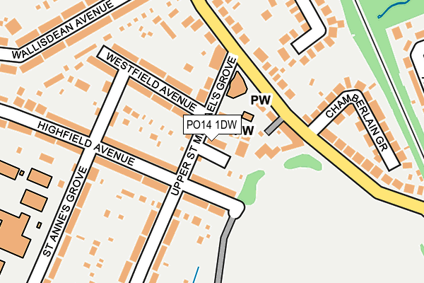 PO14 1DW map - OS OpenMap – Local (Ordnance Survey)