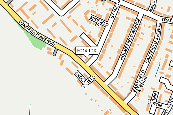 PO14 1DX map - OS OpenMap – Local (Ordnance Survey)