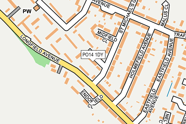 PO14 1DY map - OS OpenMap – Local (Ordnance Survey)