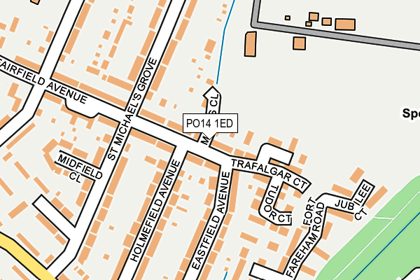 PO14 1ED map - OS OpenMap – Local (Ordnance Survey)