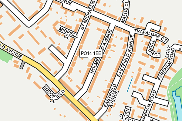 PO14 1EE map - OS OpenMap – Local (Ordnance Survey)