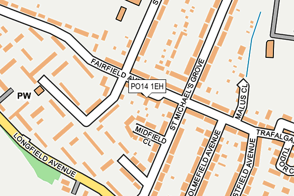 PO14 1EH map - OS OpenMap – Local (Ordnance Survey)