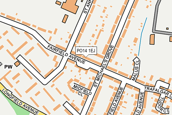 PO14 1EJ map - OS OpenMap – Local (Ordnance Survey)