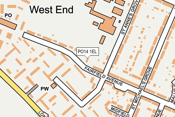 PO14 1EL map - OS OpenMap – Local (Ordnance Survey)