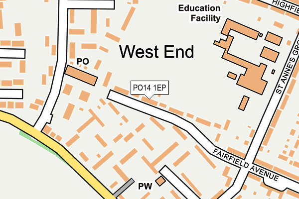 PO14 1EP map - OS OpenMap – Local (Ordnance Survey)