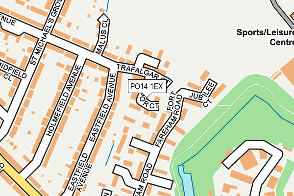 PO14 1EX map - OS OpenMap – Local (Ordnance Survey)