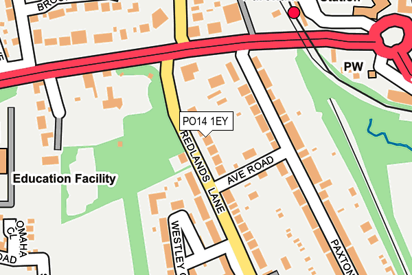 PO14 1EY map - OS OpenMap – Local (Ordnance Survey)