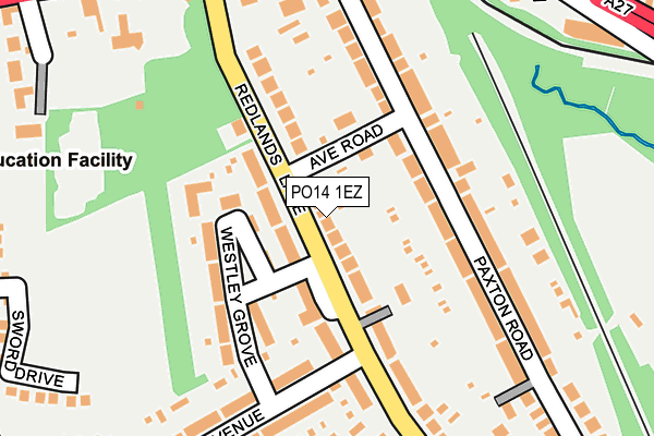 PO14 1EZ map - OS OpenMap – Local (Ordnance Survey)