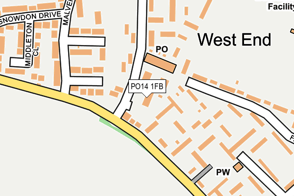 PO14 1FB map - OS OpenMap – Local (Ordnance Survey)