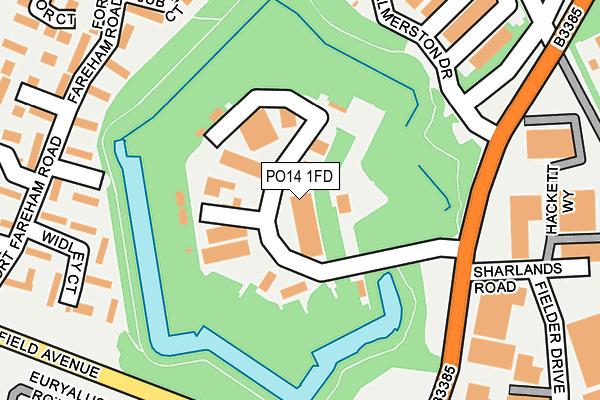 PO14 1FD map - OS OpenMap – Local (Ordnance Survey)