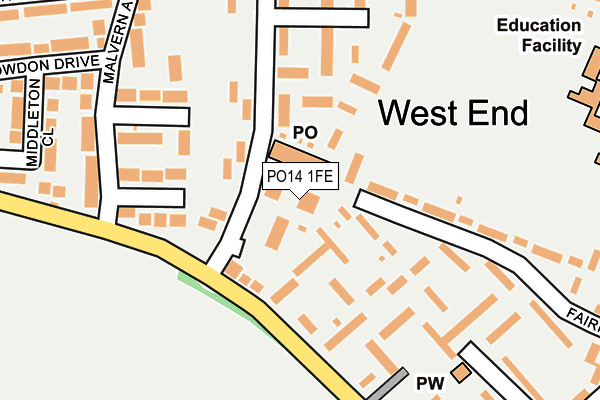 PO14 1FE map - OS OpenMap – Local (Ordnance Survey)