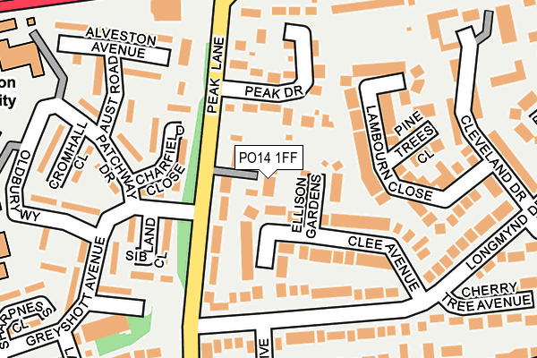 PO14 1FF map - OS OpenMap – Local (Ordnance Survey)