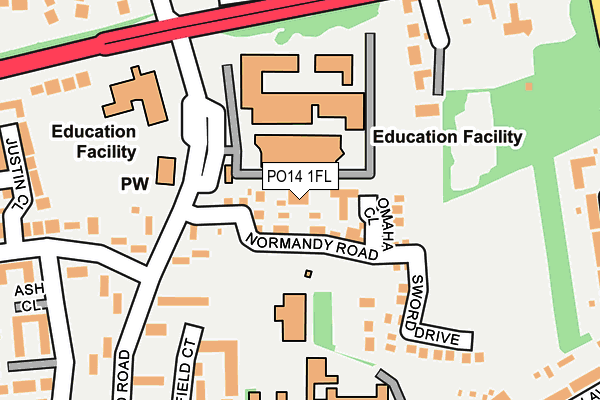 PO14 1FL map - OS OpenMap – Local (Ordnance Survey)