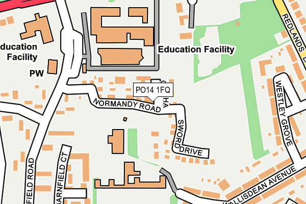 PO14 1FQ map - OS OpenMap – Local (Ordnance Survey)