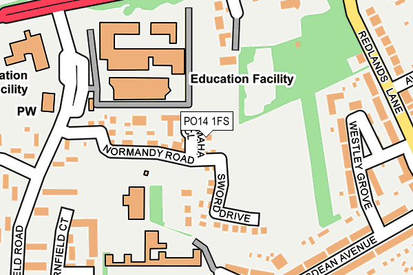 PO14 1FS map - OS OpenMap – Local (Ordnance Survey)
