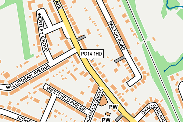 PO14 1HD map - OS OpenMap – Local (Ordnance Survey)