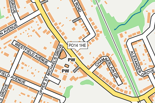 PO14 1HE map - OS OpenMap – Local (Ordnance Survey)