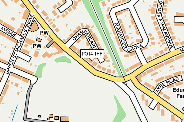 PO14 1HF map - OS OpenMap – Local (Ordnance Survey)