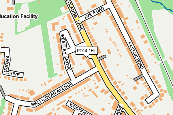 PO14 1HL map - OS OpenMap – Local (Ordnance Survey)